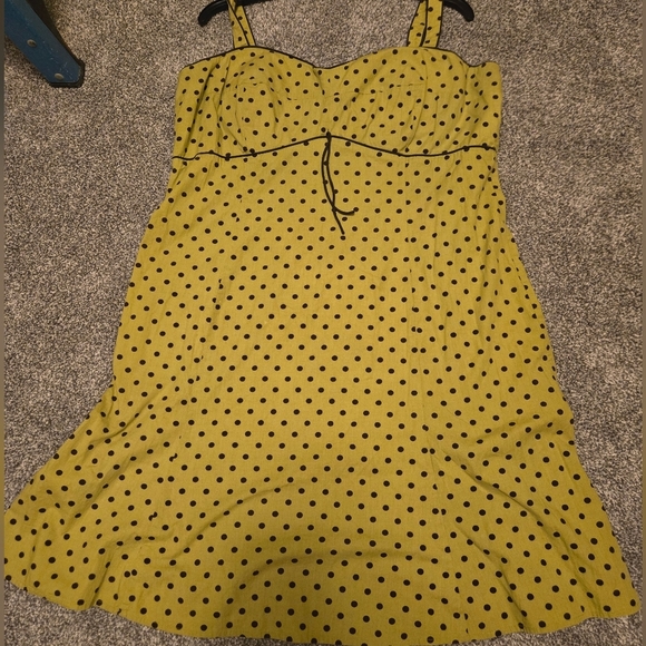 R&K Original Green Polka Dot Dress - Picture 1 of 6